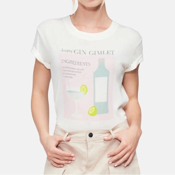 NWT - Wildfox Women’s “Gin” Graphic Crop Tee - Size L - Picture 3 of 8
